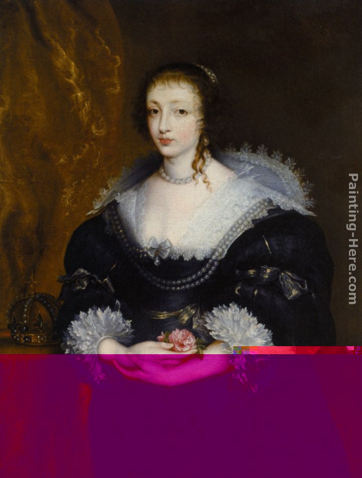 Portrait of Queen Henrietta Maria painting - Sir Antony van Dyck Portrait of Queen Henrietta Maria art painting
